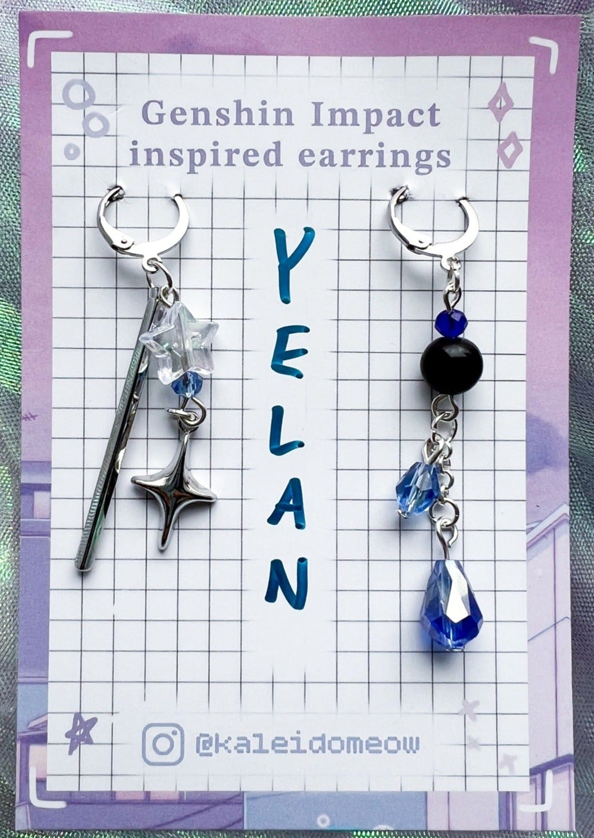 Genshin Impact Yelan Earrings Cosplay Accessory Prop