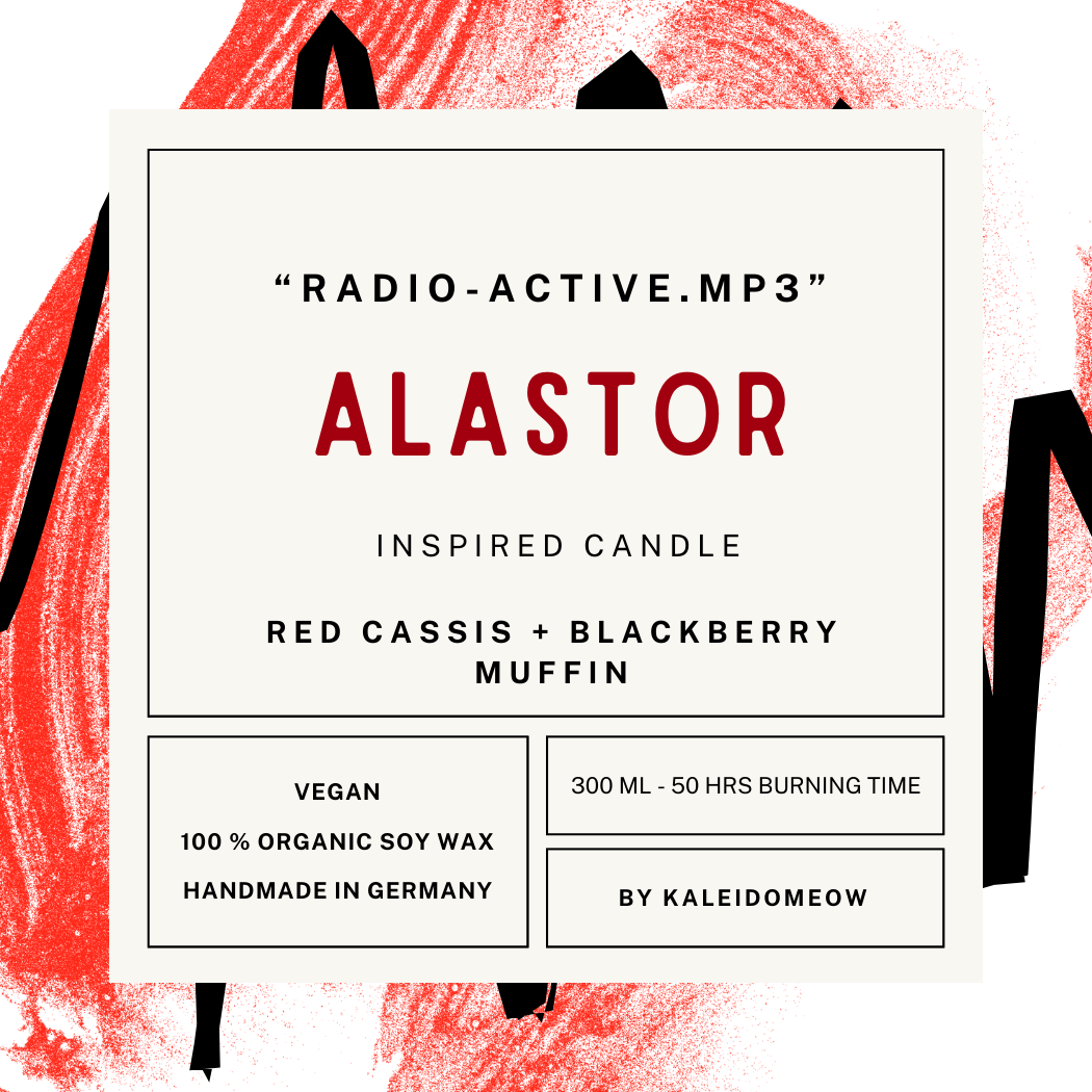 ALASTOR inspired candle - 'Radio-Active.mp3' Hazbin Hotel inspired soy candle 300 ML