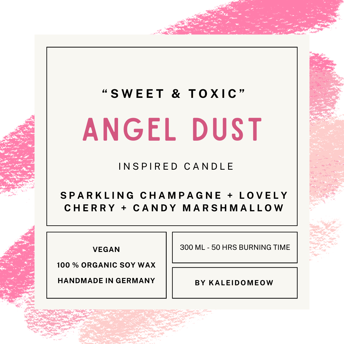 ANGELDUST inspired candle - 'Sweet & Toxic' Hazbin Hotel inspired soy candle 300 ML