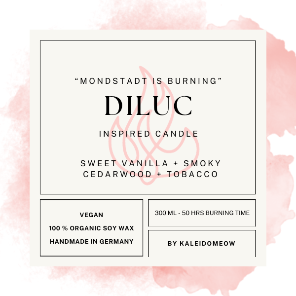 Diluc inspired candle - 'Mondstadt is burning' Genshin inspired scented candle 300 ML