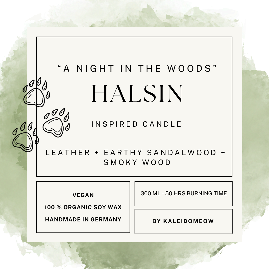 HALSIN inspired candle - 'A night in the Woods' Baldur's Gate 3 inspired soy candle 300 ML