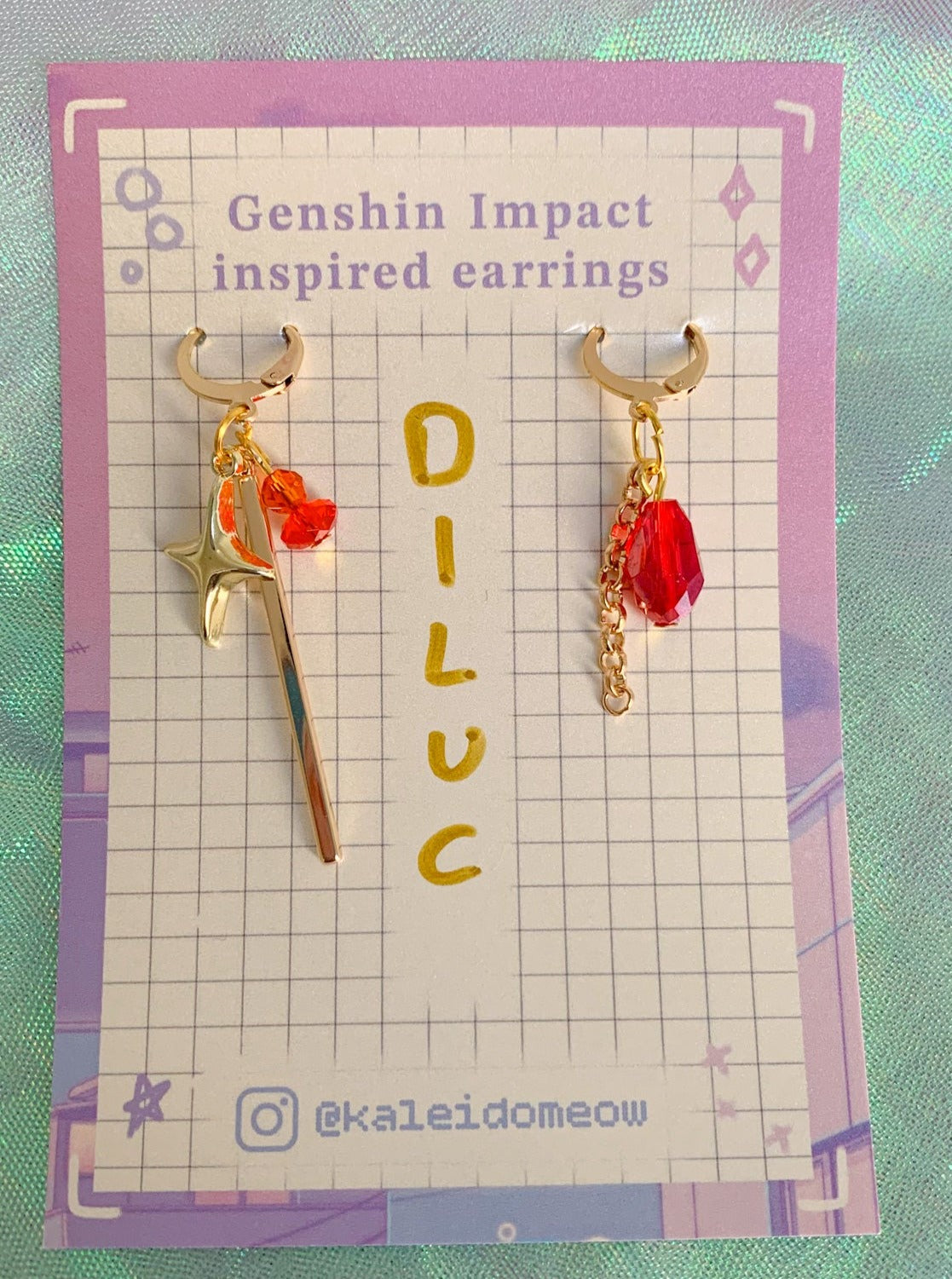 Diluc - Genshin Impact inspired earrings