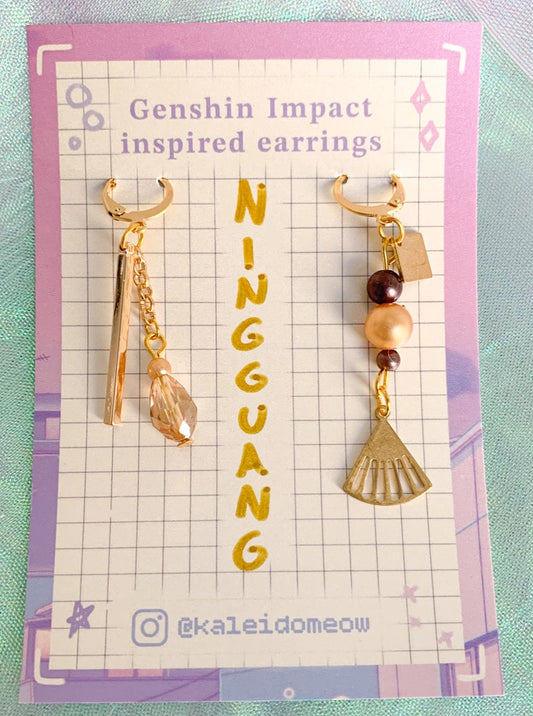 Ningguang inspired earrings by kaleidomeow