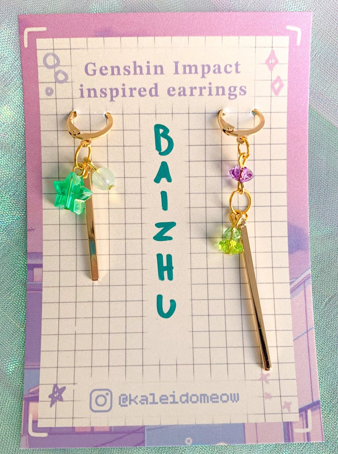 Baizhu inspired earrings by kaleidomeow