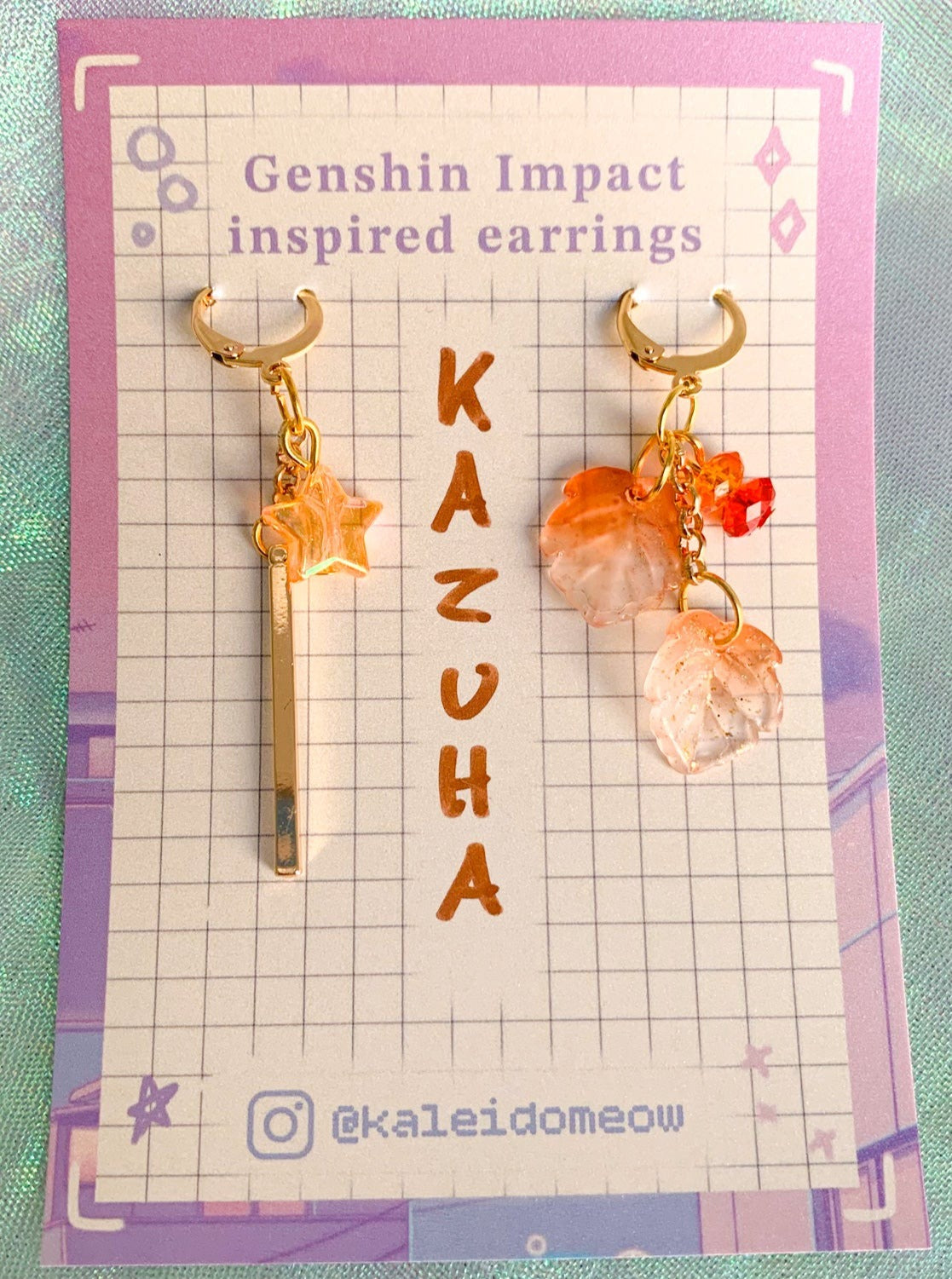 Kazuha inspired earrings by kaleidomeow