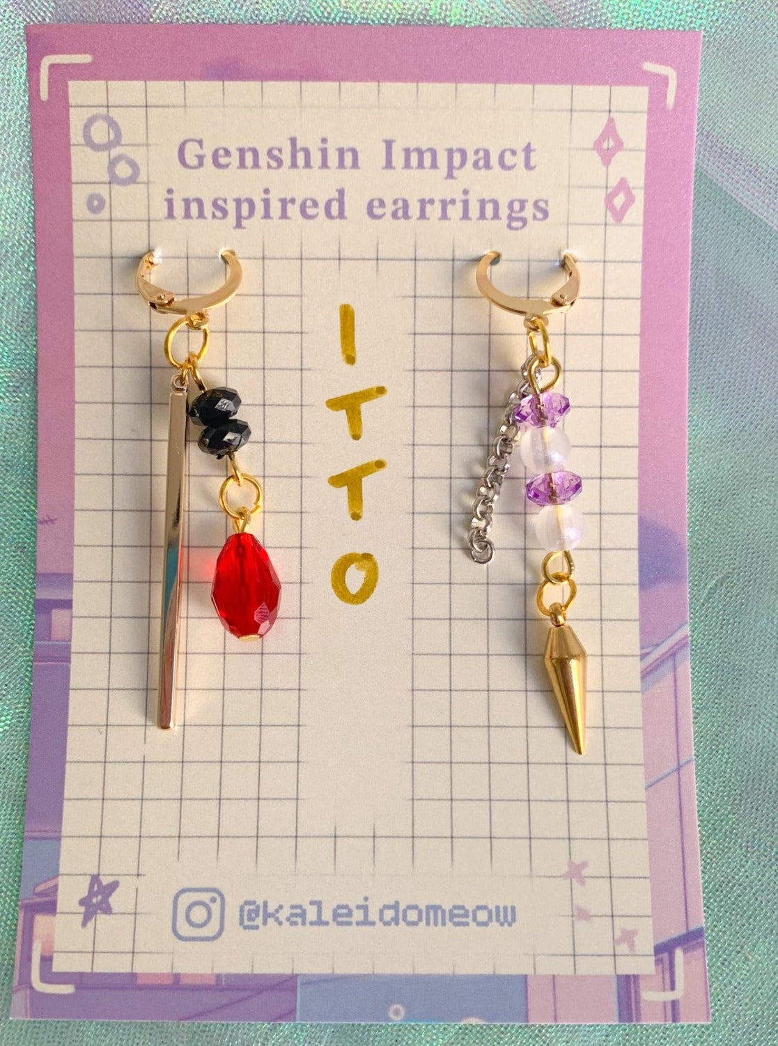 Itto - Genshin Impact inspired earrings