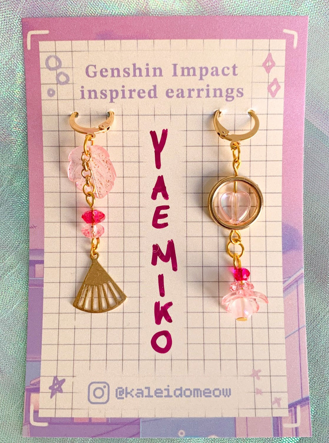 Yaemiko inspired earrings by kaleidomeow