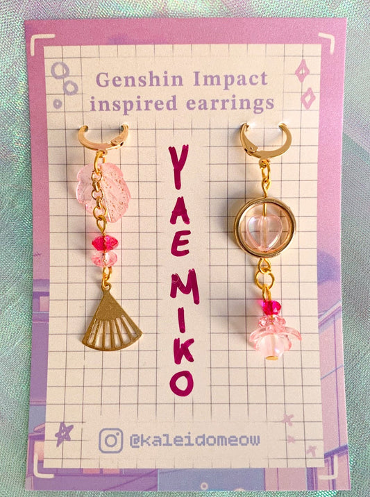 Yaemiko inspired earrings by kaleidomeow