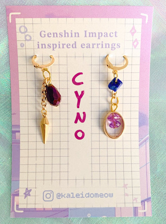 Cyno inspired earrings by kaleidomeow