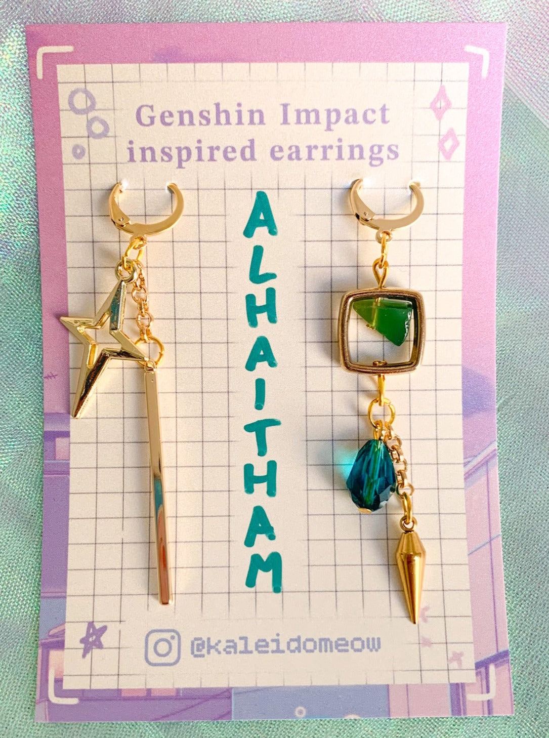 Alhaitam inspired earrings by kaleidomeow