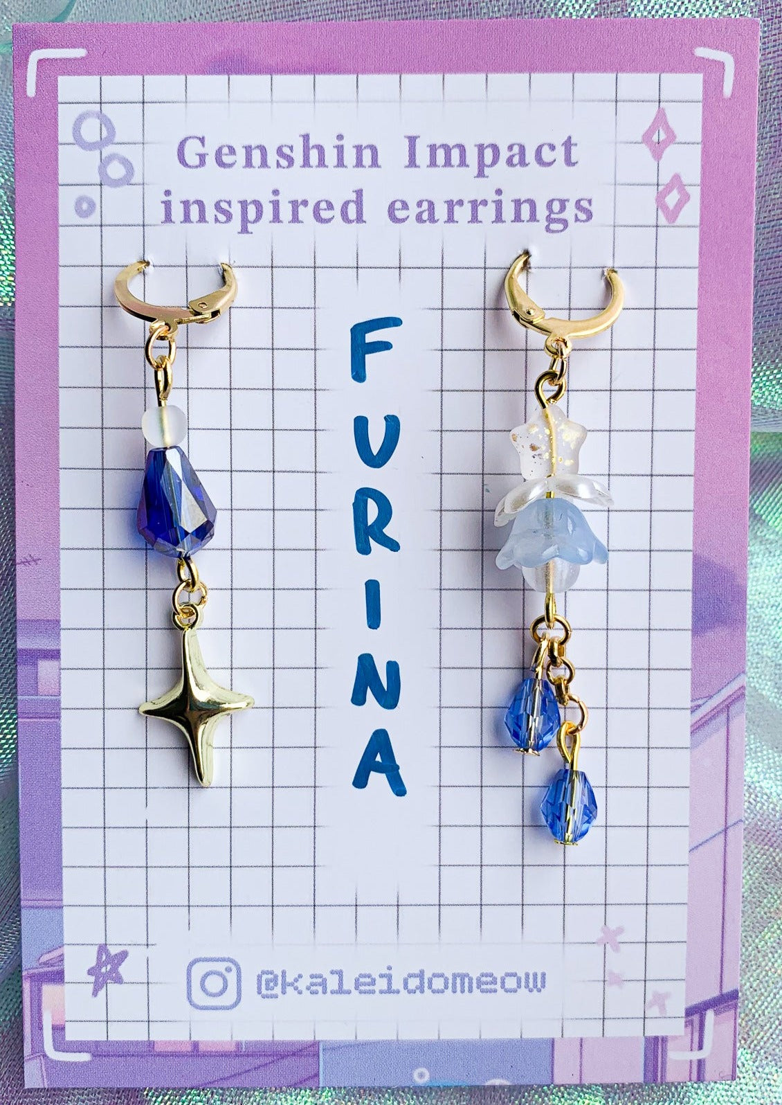 Furina / Hydro Archon - Genshin Impact inspired earrings