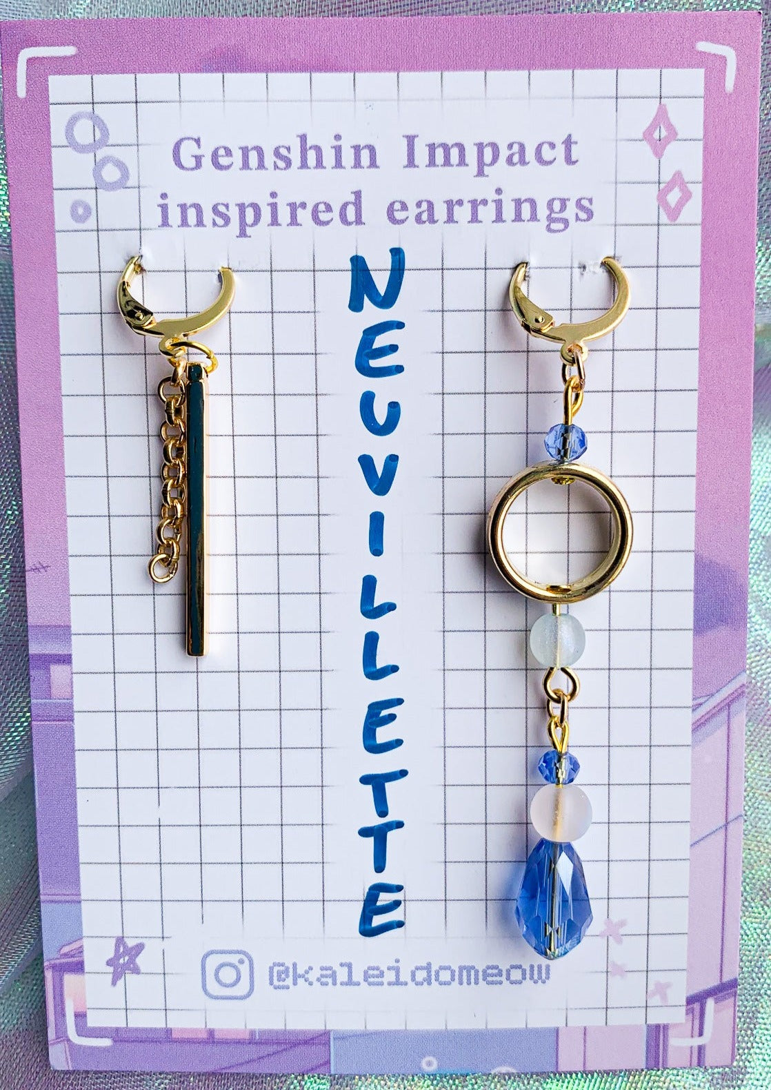 Neuvillette - Genshin Impact inspired earrings