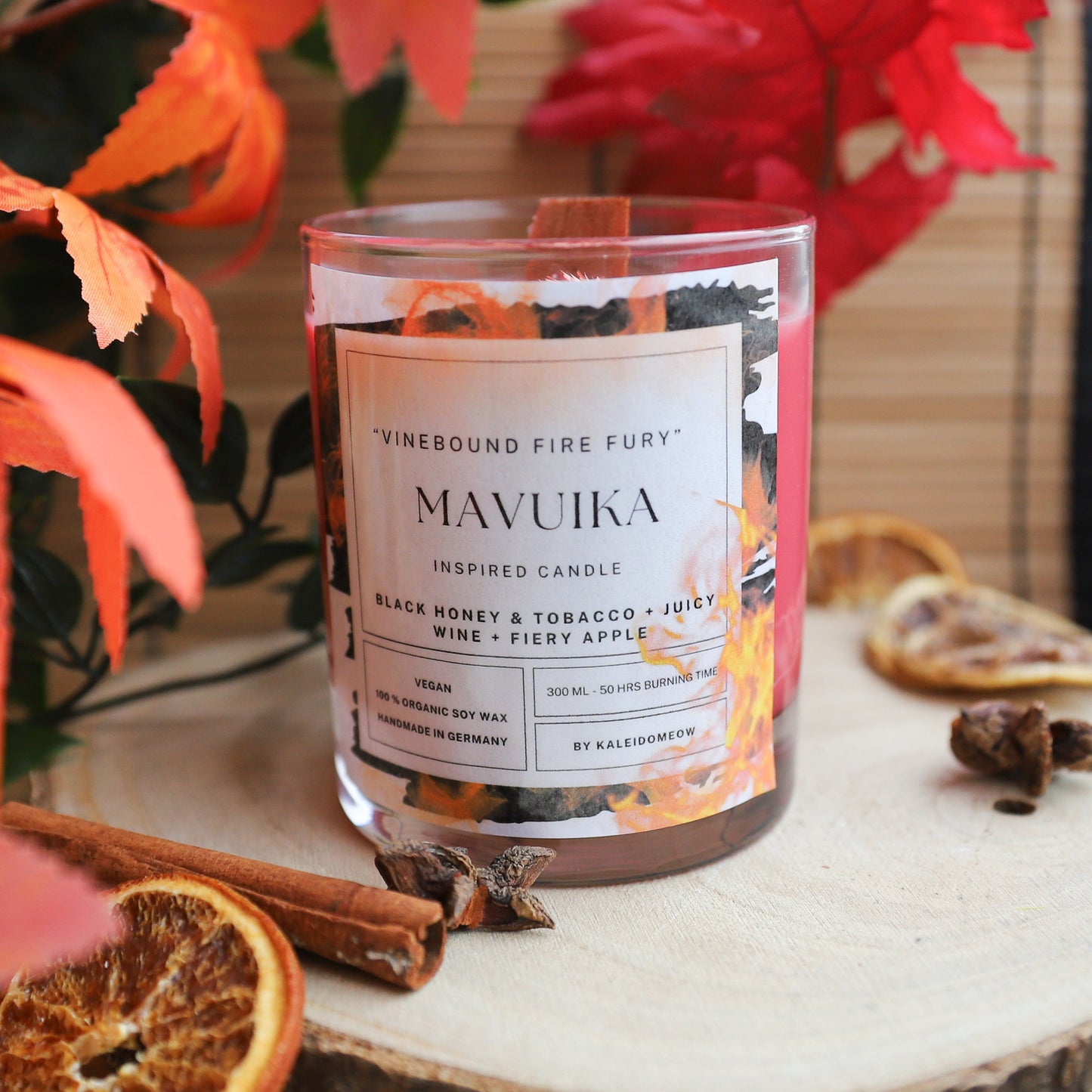 Mavuika inspired candle - 'Vinebound Fire Fury' Genshin inspired scented candle 300 ML