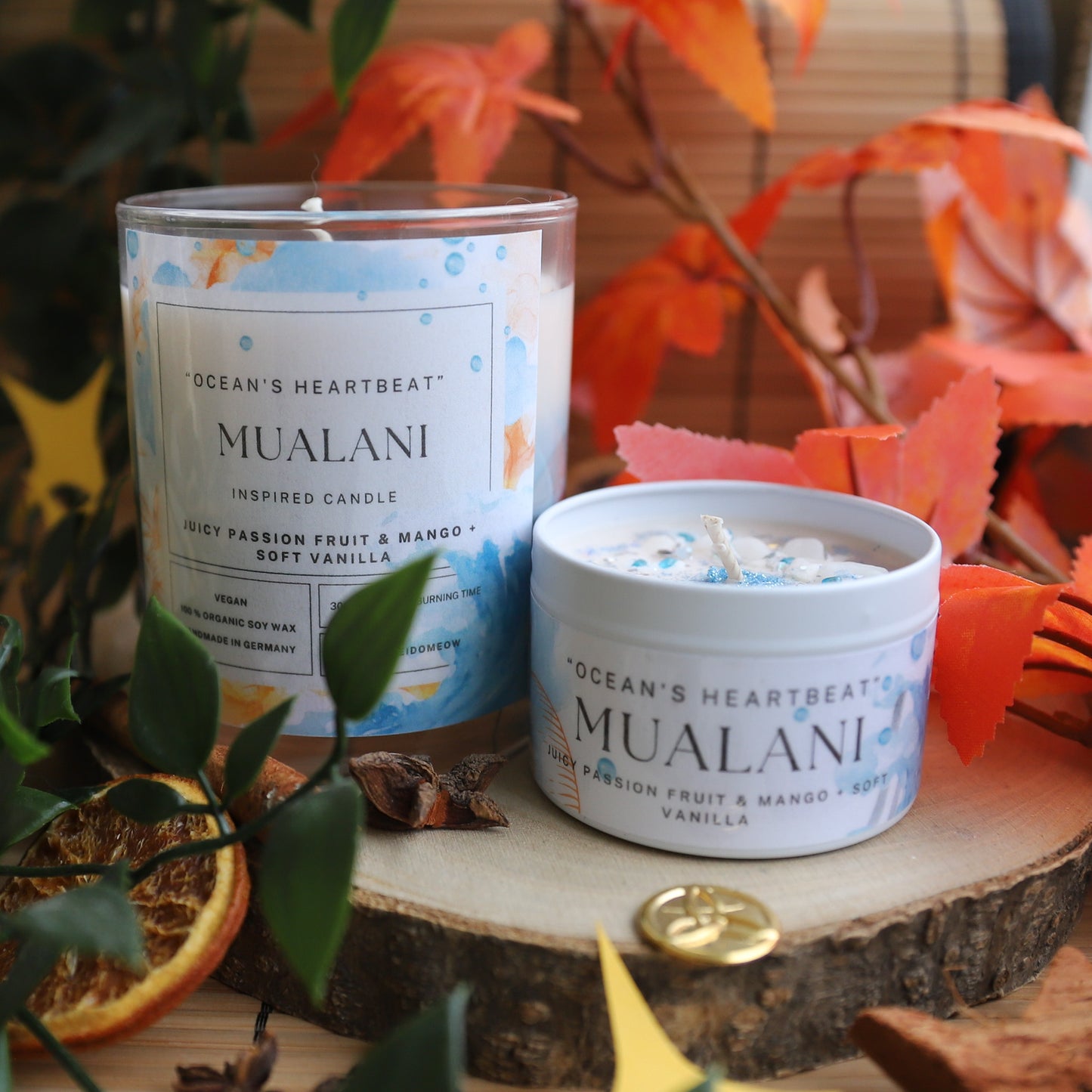 Mualani inspired candle - 'Ocean's Heartbeat' Genshin inspired scented candle 300 ML