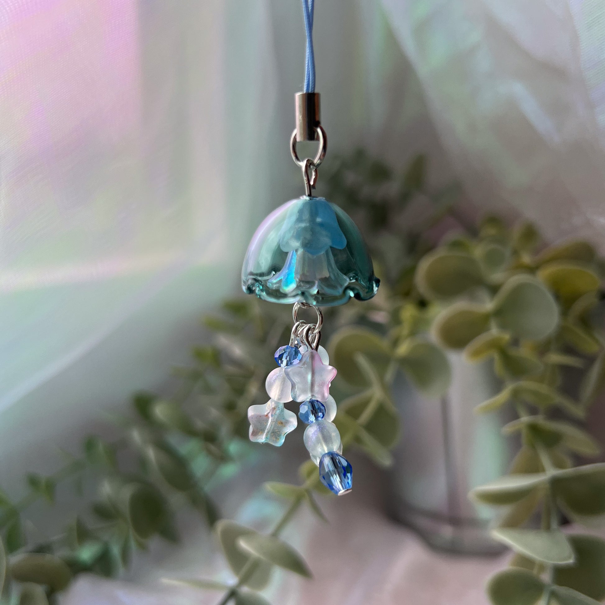 Jellyfish Keychain / Phone Charm - Splash BLUE