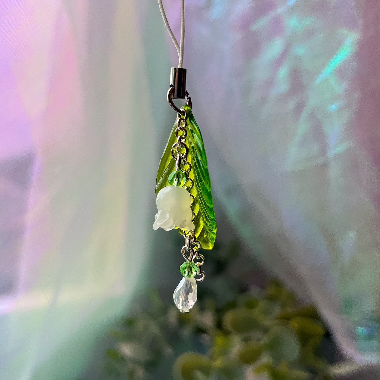 Flower -  "lily of the valley" - Keychain / Phone Charm