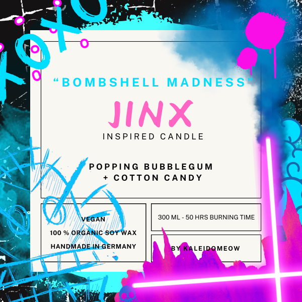 JINX inspired candle - 'Bombshell Madness' ARCANE inspired soy candle 300 ML