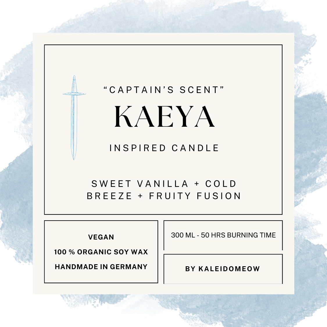 Kaeya inspired candle - 'Captain's Scent' Genshin Impact inspired Candle 300 ML