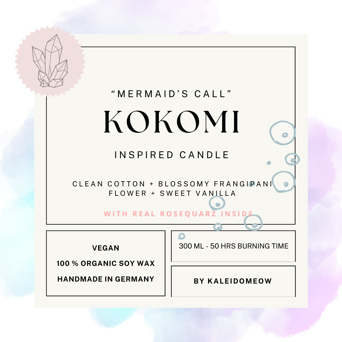 Kokomi inspired candle - 'Mermaid's Call' Genshin Impact inspired soy Candle 300ml