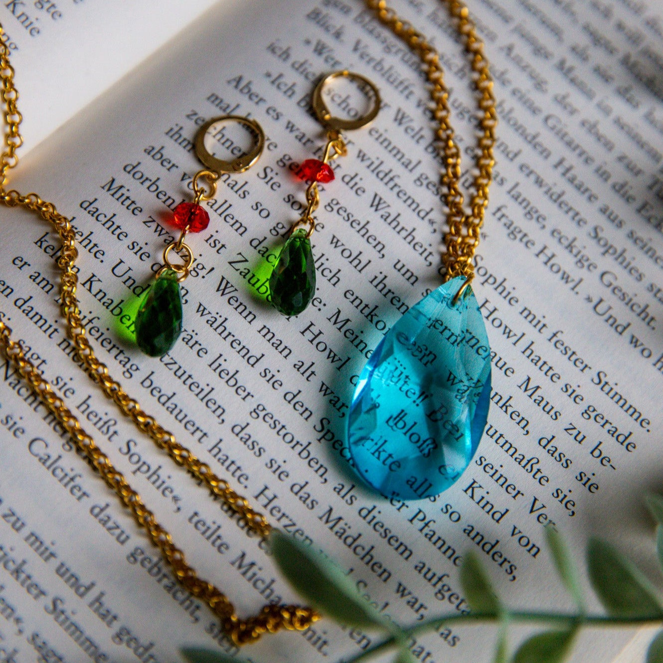 Howl's moving castle inspired jewelry set