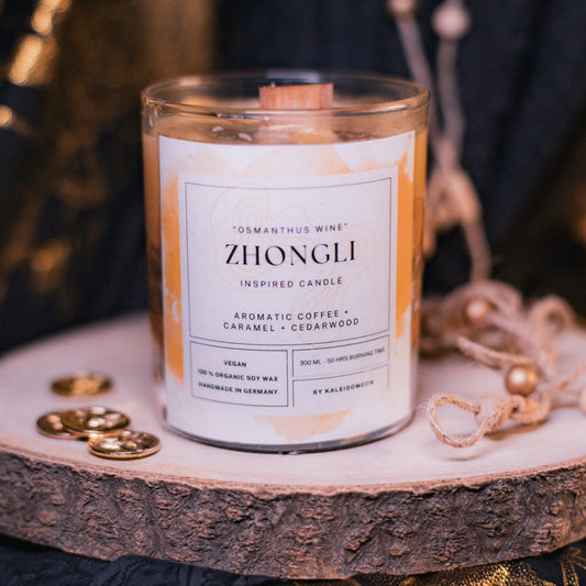 ZHONGLI inspired candle - 'Osmanthus Wine' - Genshin inspired scented candle 300 ML