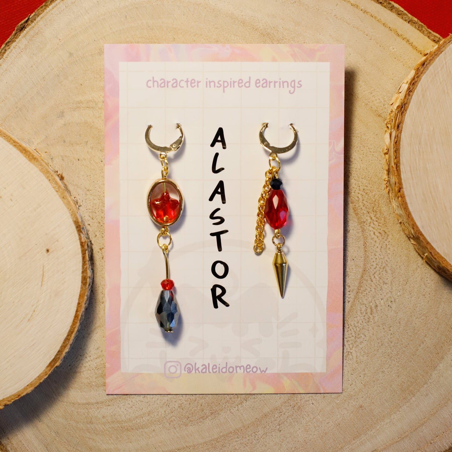 Alastor Hazbin Hotel inspired earrings l anime jewelry