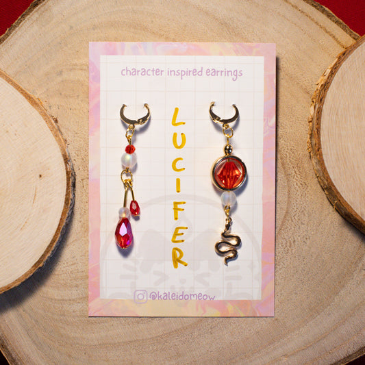 Lucifer Hazbin Hotel inspired earrings l anime jewelry