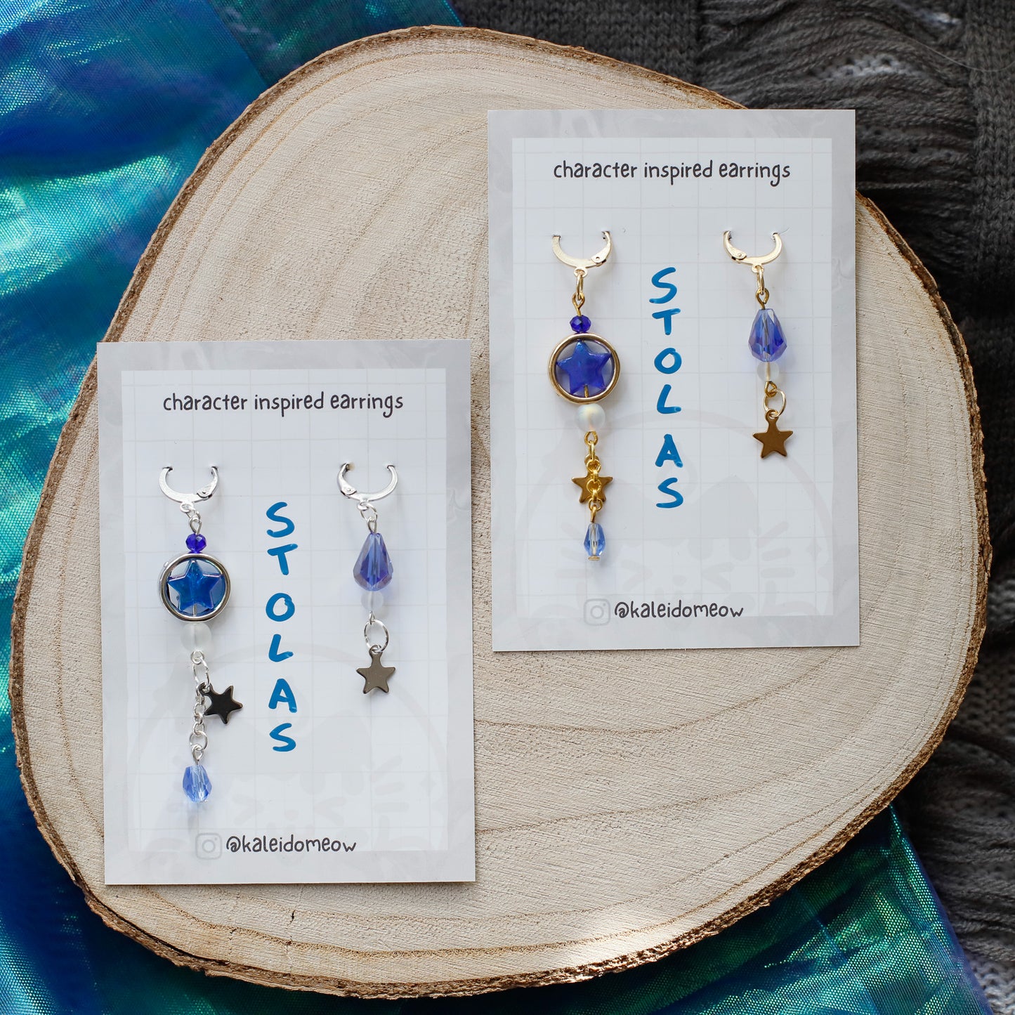 Stolas BLUE Helluvaboss inspired earrings l anime jewelry