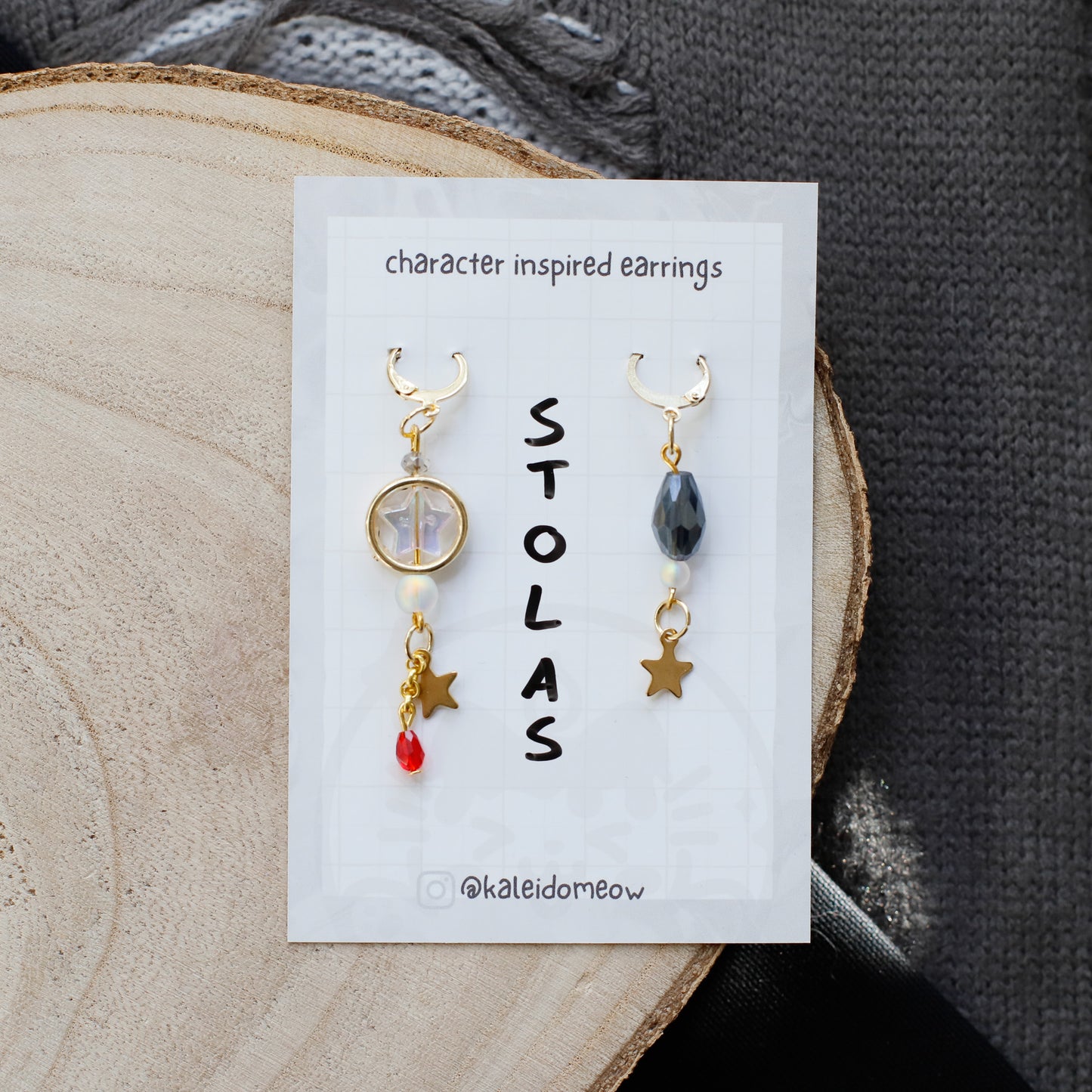 Stolas GREY Helluvaboss inspired earrings l anime jewelry