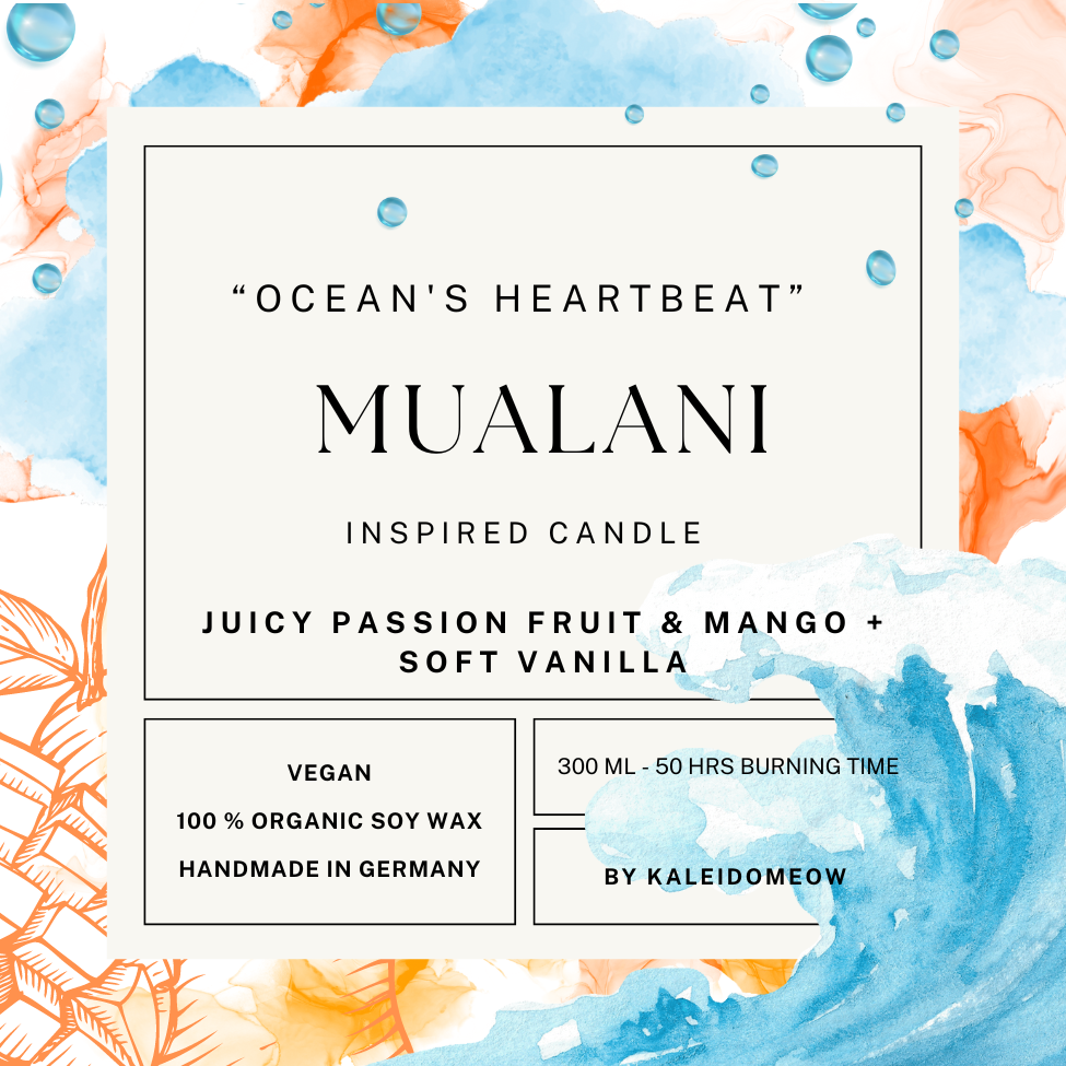 Mualani inspired candle - 'Ocean's Heartbeat' Genshin inspired scented candle 300 ML