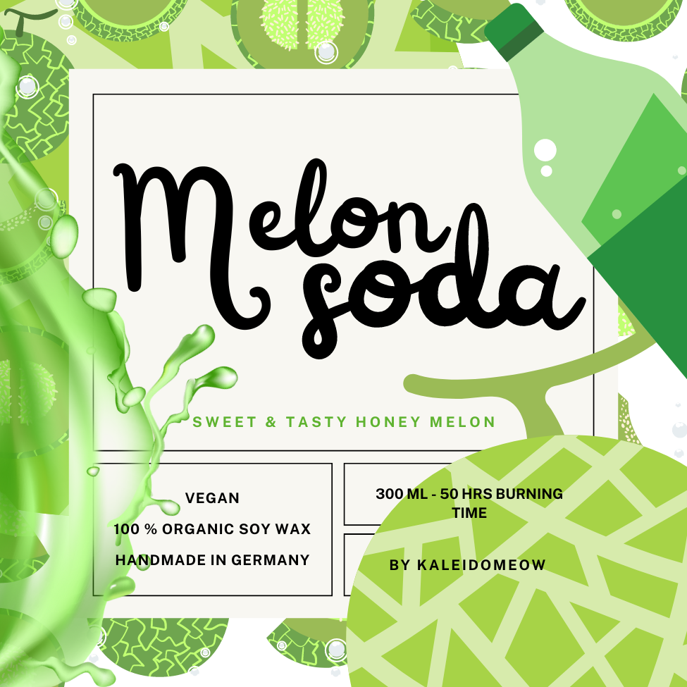 Melon Soda - Delicious Drinks inspired soy candle 300 ML