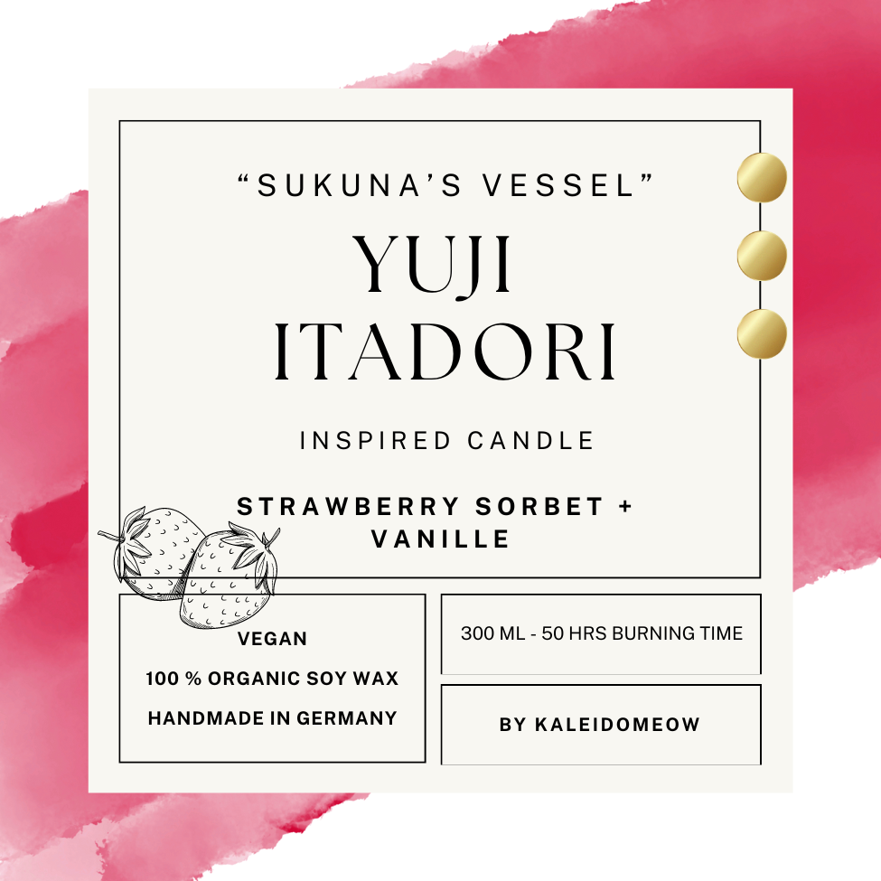 YUJI ITADORI inspired candle - 'Sukuna's Vessel' Jujutsu kaisen inspired soy candle 300 ML